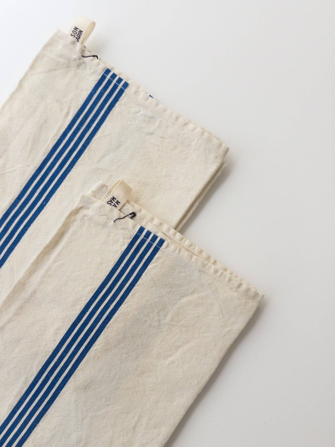 Vintage striped tea towel - chalk