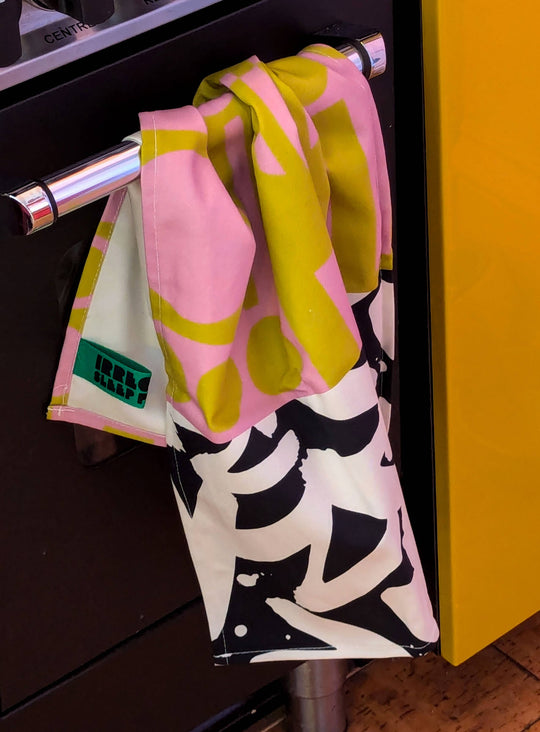 Organic Cotton Bold Geometric Tea Towels (made in UK)