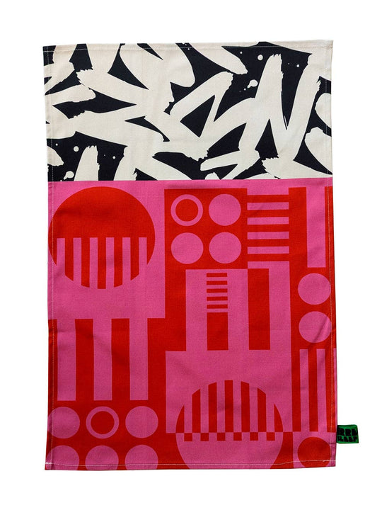 Organic Cotton Bold Geometric Tea Towels (made in UK)