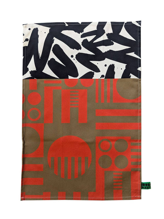 Organic Cotton Bold Geometric Tea Towels (made in UK)