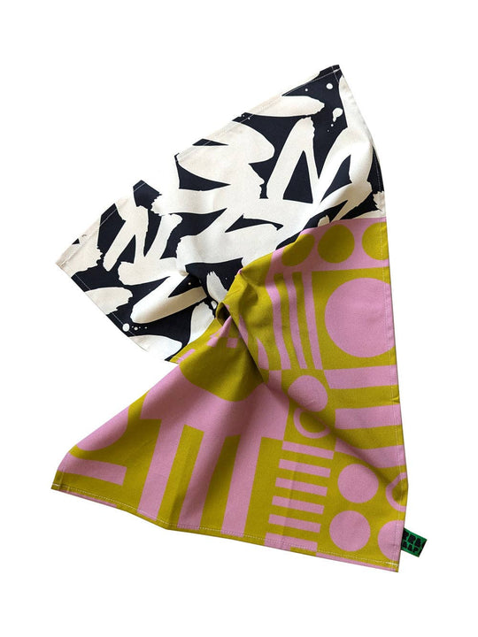 Organic Cotton Bold Geometric Tea Towels (made in UK)