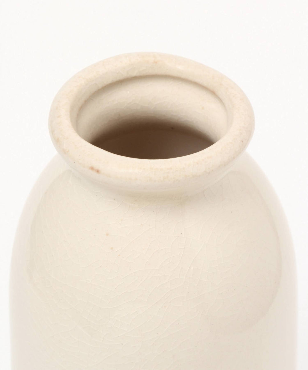 Beige ceramic vase on a white background