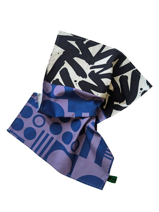 Organic Cotton Bold Geometric Tea Towels (made in UK)