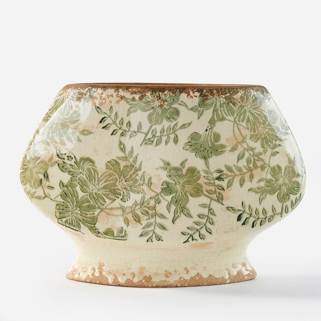 Stoneware Botanical Planter - Large