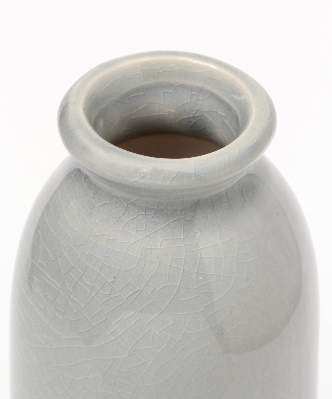 Gray textured vase on a white background