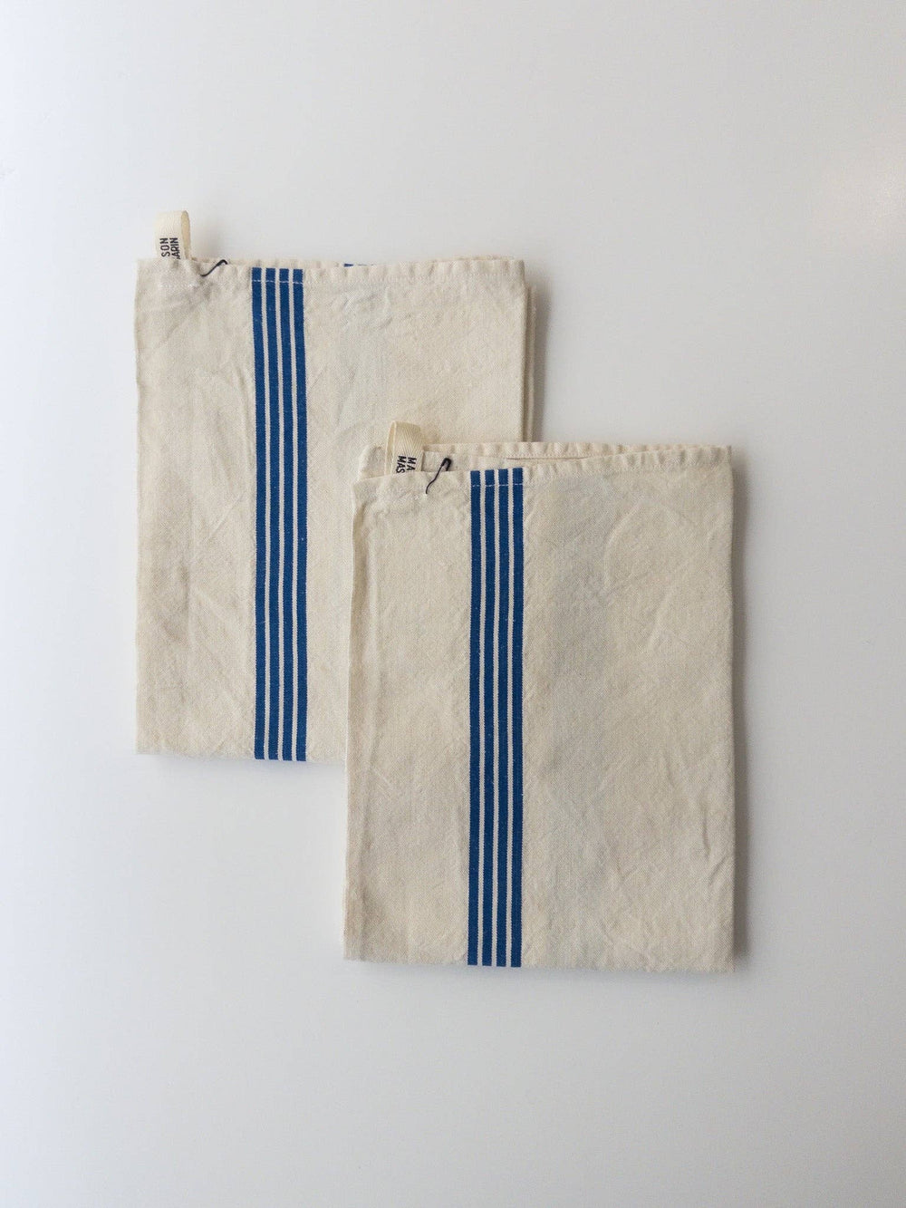 Vintage striped tea towel - chalk