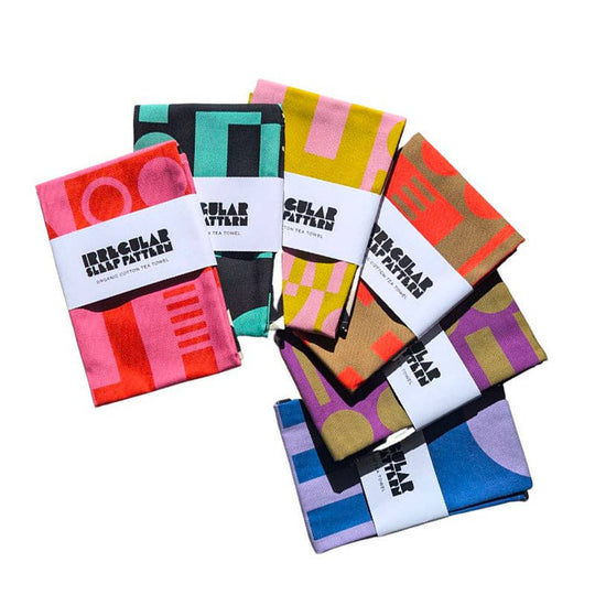 Organic Cotton Bold Geometric Tea Towels (made in UK)