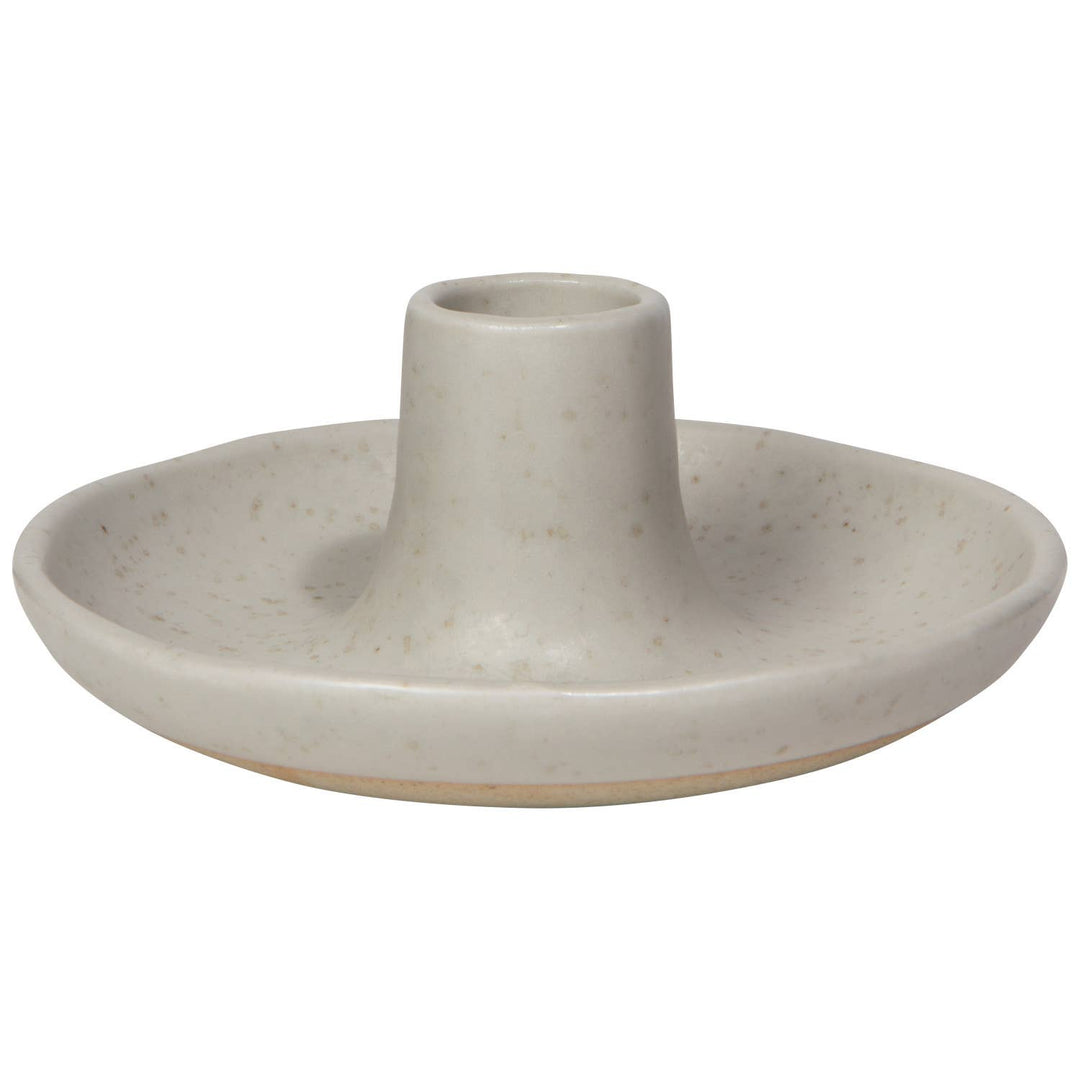 Ceramic candle holder on a white background