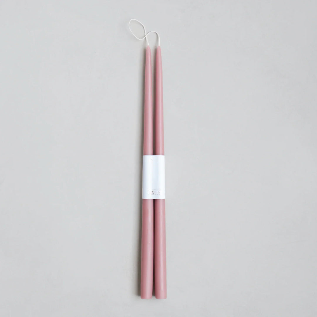 18 inch Rose dipped taper candles