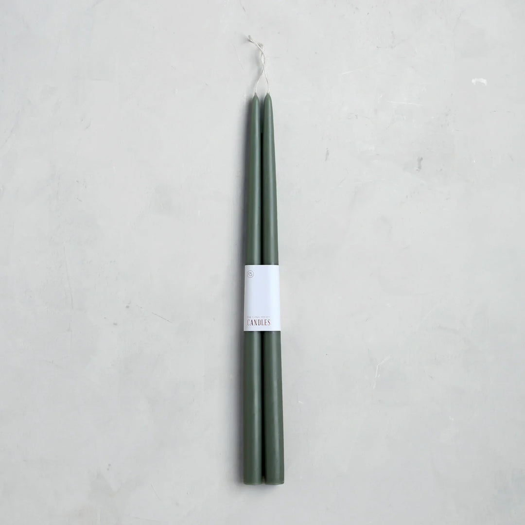 18 inch Moss dipped taper candles