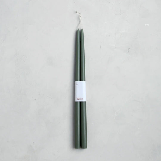 18 inch Moss dipped taper candles