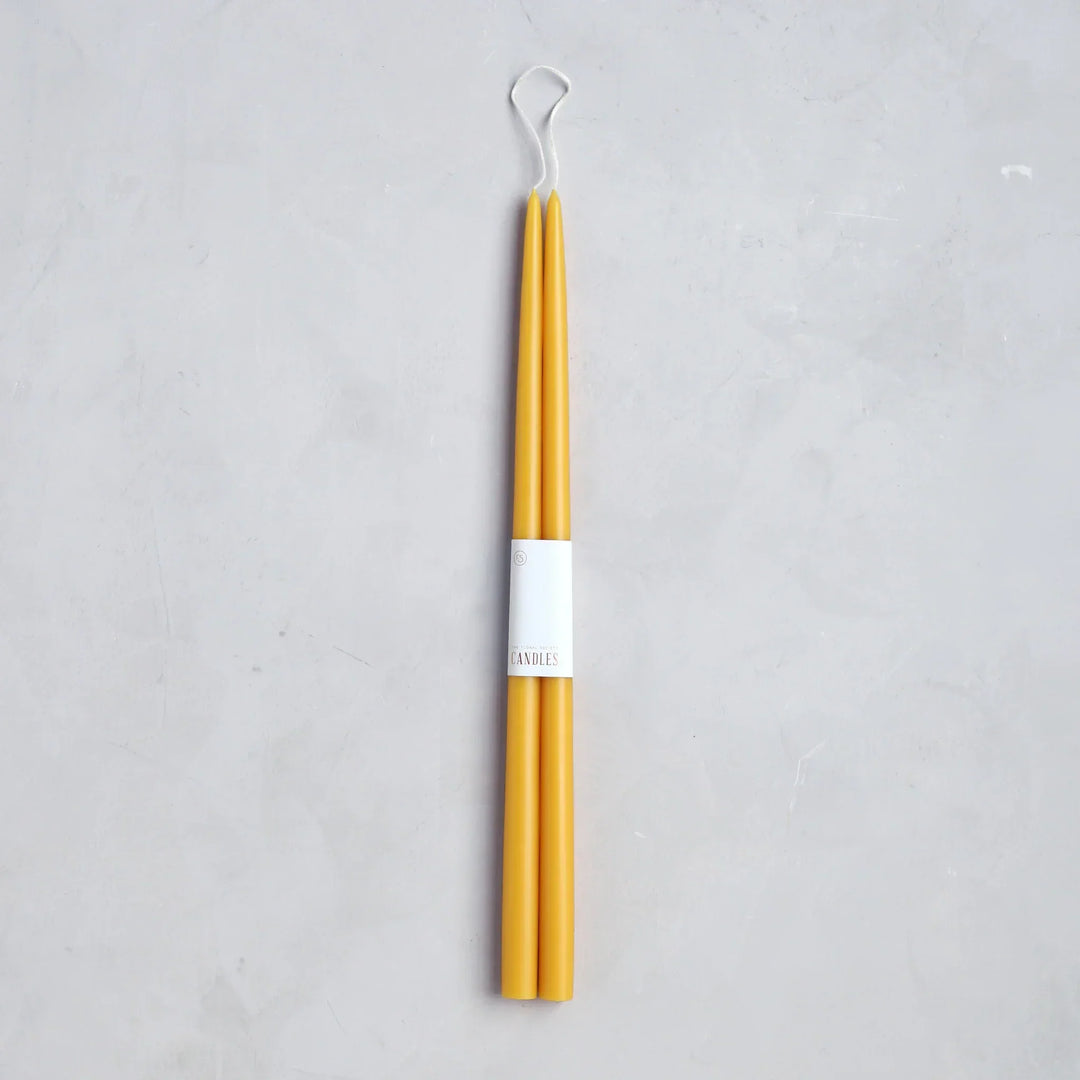 18 inch Saffron dipped taper candles