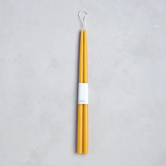 18 inch Saffron dipped taper candles