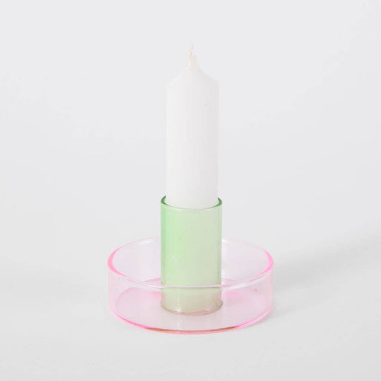 Duo Tone Glass Candle Holder