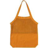 Orange mesh tote bag on a white background
