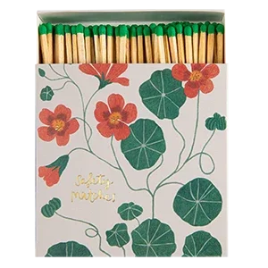 Matches with floral design on the box
