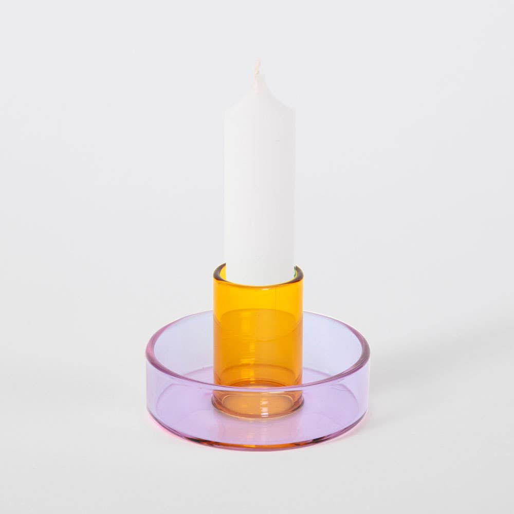 Duo Tone Glass Candle Holder
