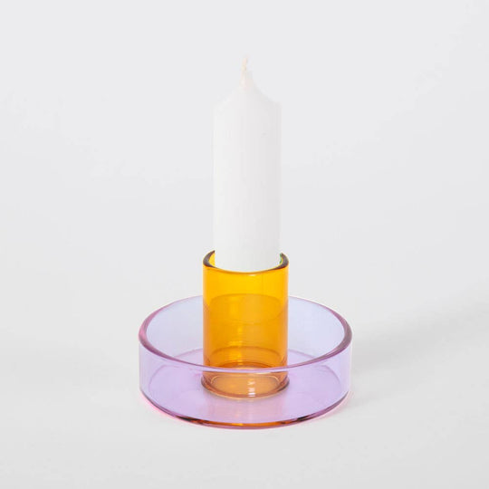 Duo Tone Glass Candle Holder