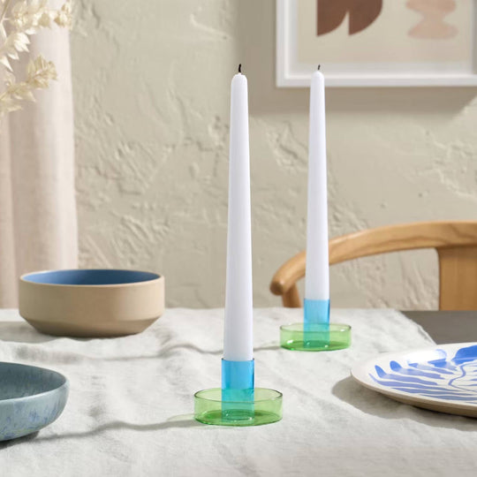 Duo Tone Glass Candle Holder