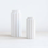 Ceramic Ribbed Cylinder Vases
