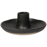 Black ceramic candle holder on a white background