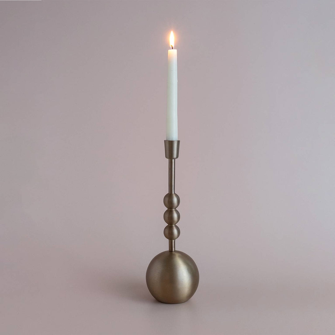 Large Stacked Orb Taper Candle Holder