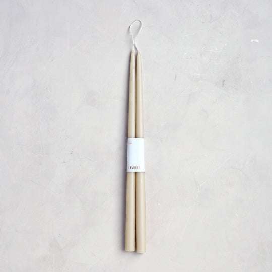 18 inch Parchment dipped taper candles