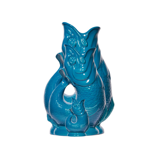 Petrol Gluggle Jug ceramic fish pitcher