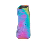 Multicolored tie-dye boot on a white background