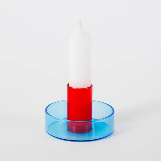 Duo Tone Glass Candle Holder
