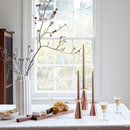 Ceramic Ribbed Cylinder Vases