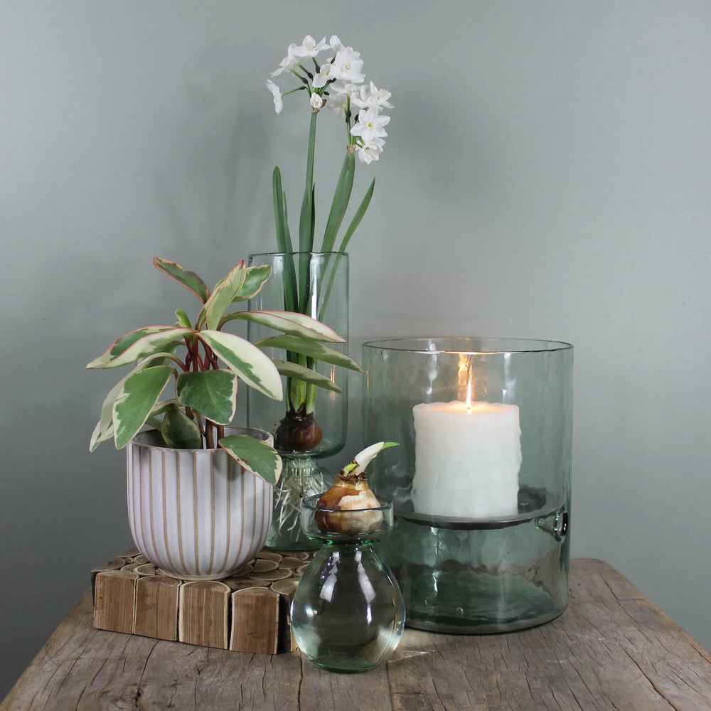 Bulb Vase | Recycled Glass, Tall Clear