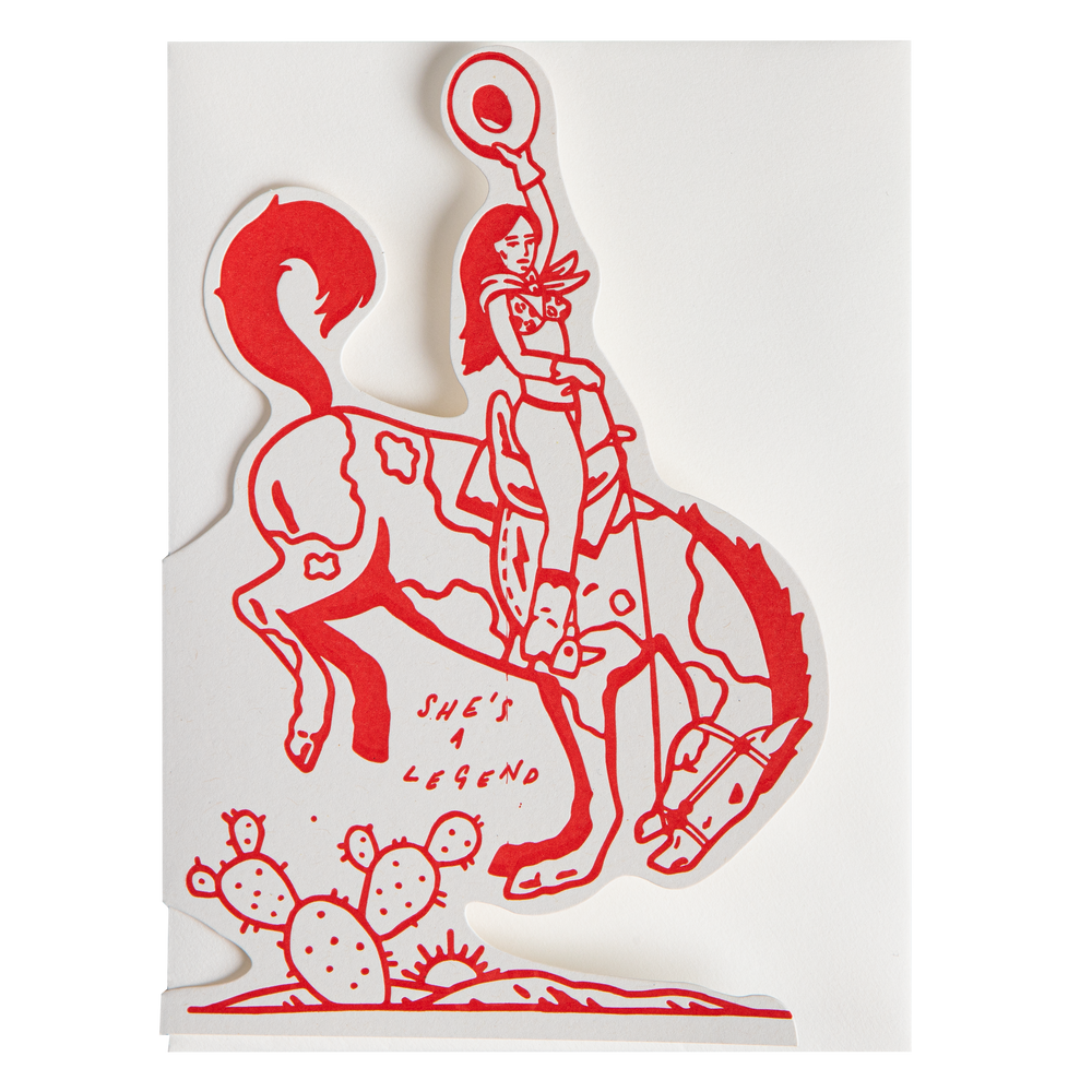 Greeting Card | She's A Legend Cowgirl, Cut-Out