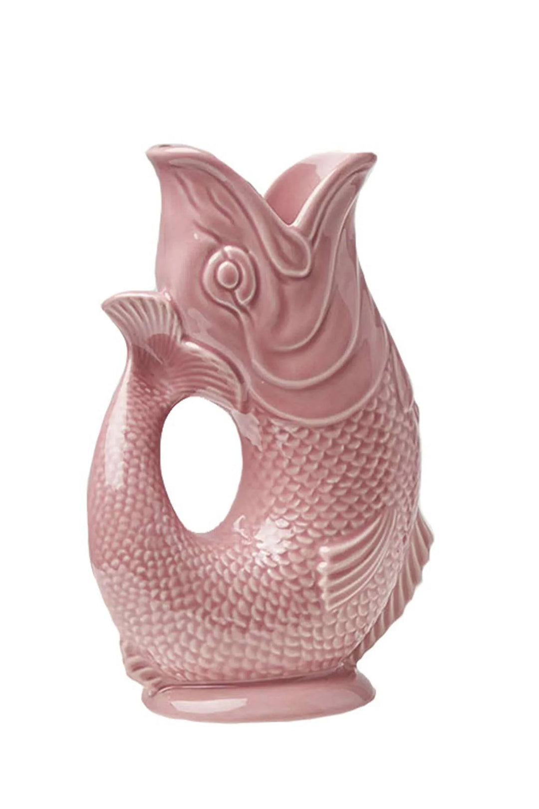 Pink Gluggle Jug ceramic fish pitcher