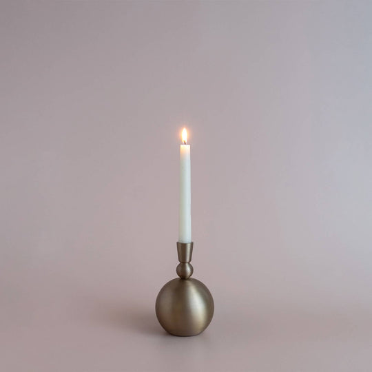 Small Stacked Orb Taper Candle Holder