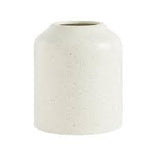 Cream ceramic vase with speckled texture, ideal for floral arrangements