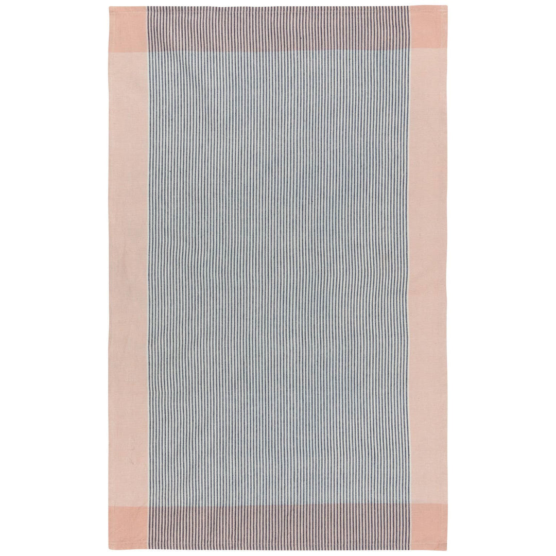 Rectangular rug with striped pattern on a white background