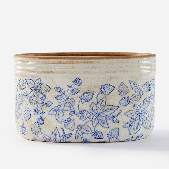 Stoneware Oval Botanical Planter - Large