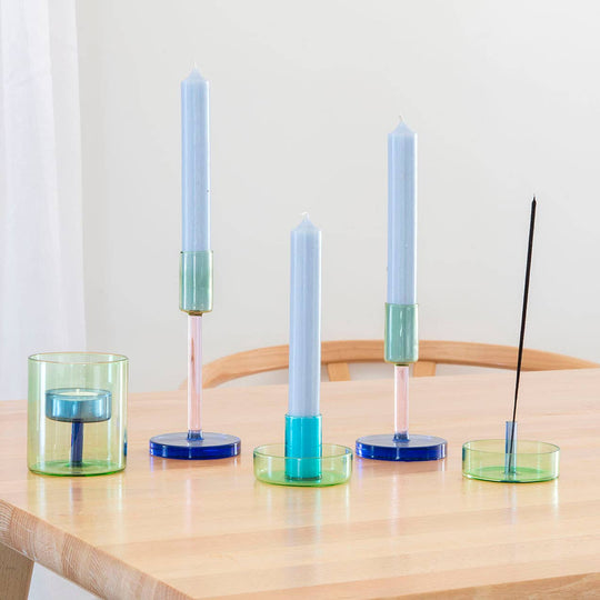 Duo Tone Glass Candle Holder