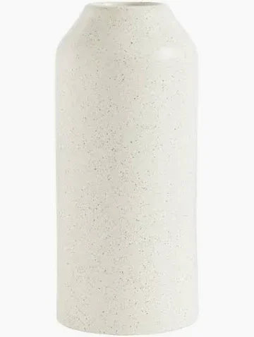 Cream speckled ceramic vase for fresh floral arrangements