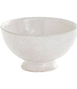 Elegant white speckled ceramic bowl for floral arrangements or home decor